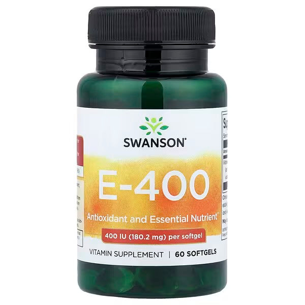 Vitamina E-400, 180,2 mg (400 UI), 60 cápsulas blandas