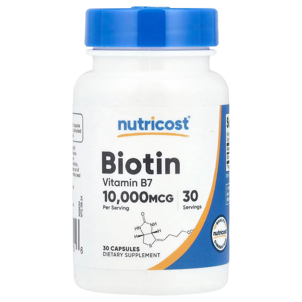 Biotina, 10.000 mcg, 30 cápsulas